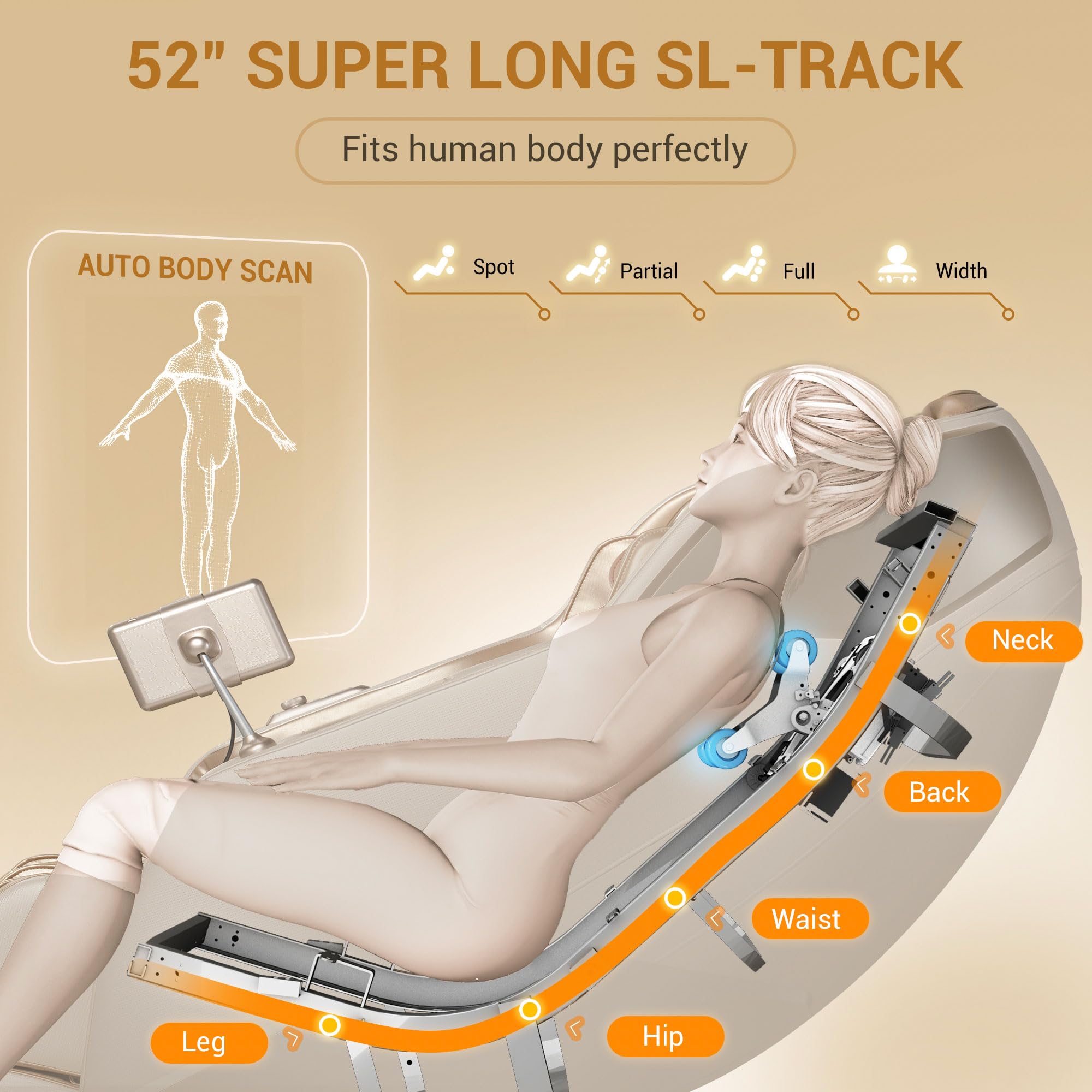 MYNTA Massage Chair Full Body with Heat, Zero Gravity SL-Track Shiatsu 3D Massage Chairs with 12 Modes,12 Massage Techniques, Waist Hip Heating, Calf Foot Massage, HD Bluetooth Speaker & White Noise