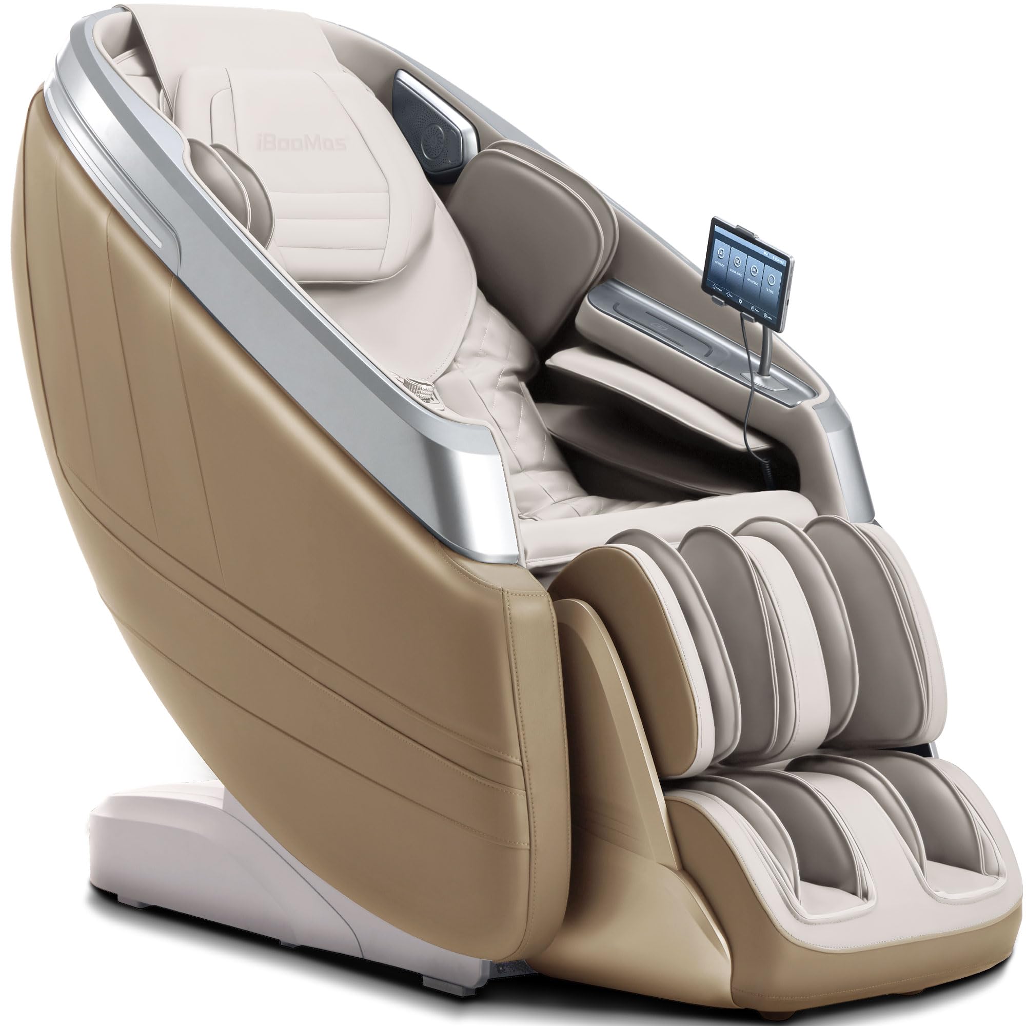 iBooMas True 4D Massage Chair, Deep Tissue Full Body Massage Chair with Adjustable 4D Pressure, AI Body Scan, 55" SL Track, Zero Gravity Recliner, Powered Leg Extension, 3-Level Heat, Black