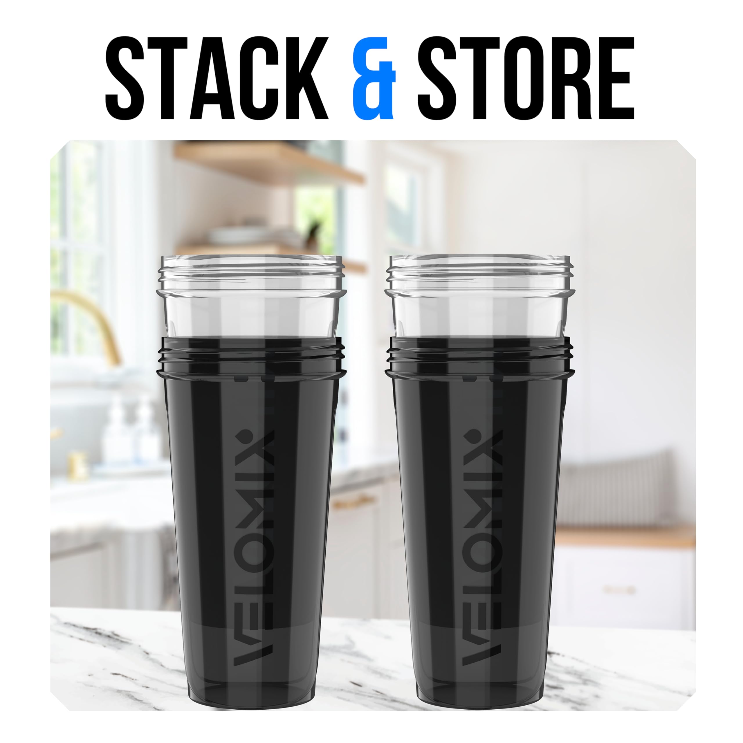 VELOMIX -4 PACK- 28 oz Protein Shaker Bottle for Protein Mixes - 4x Wire Whisk | Leak Proof Shaker Cups for Protein Shakes | Protein Shaker Bottle Pack | Protein Shake Cup (NeoCool Pack)