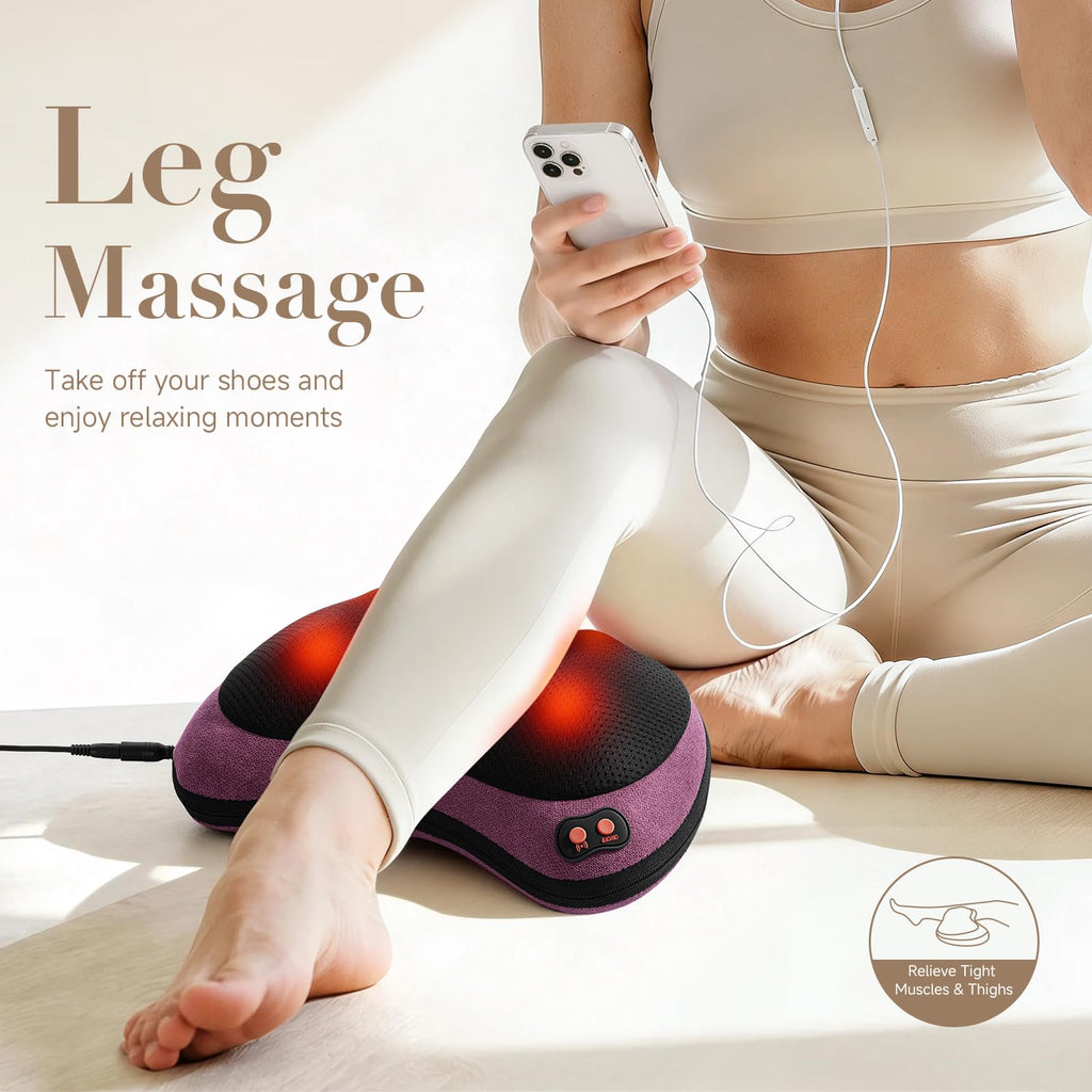 Papillon Shiatsu Back Massager with Heat,Fathers Day Dad Gifts for Men, Dad, Deep Tissue Massage for Neck, Shoulder, Upper & Lower Back Pain Relief, Electric Kneading 3D Massage Pillow (Gray)