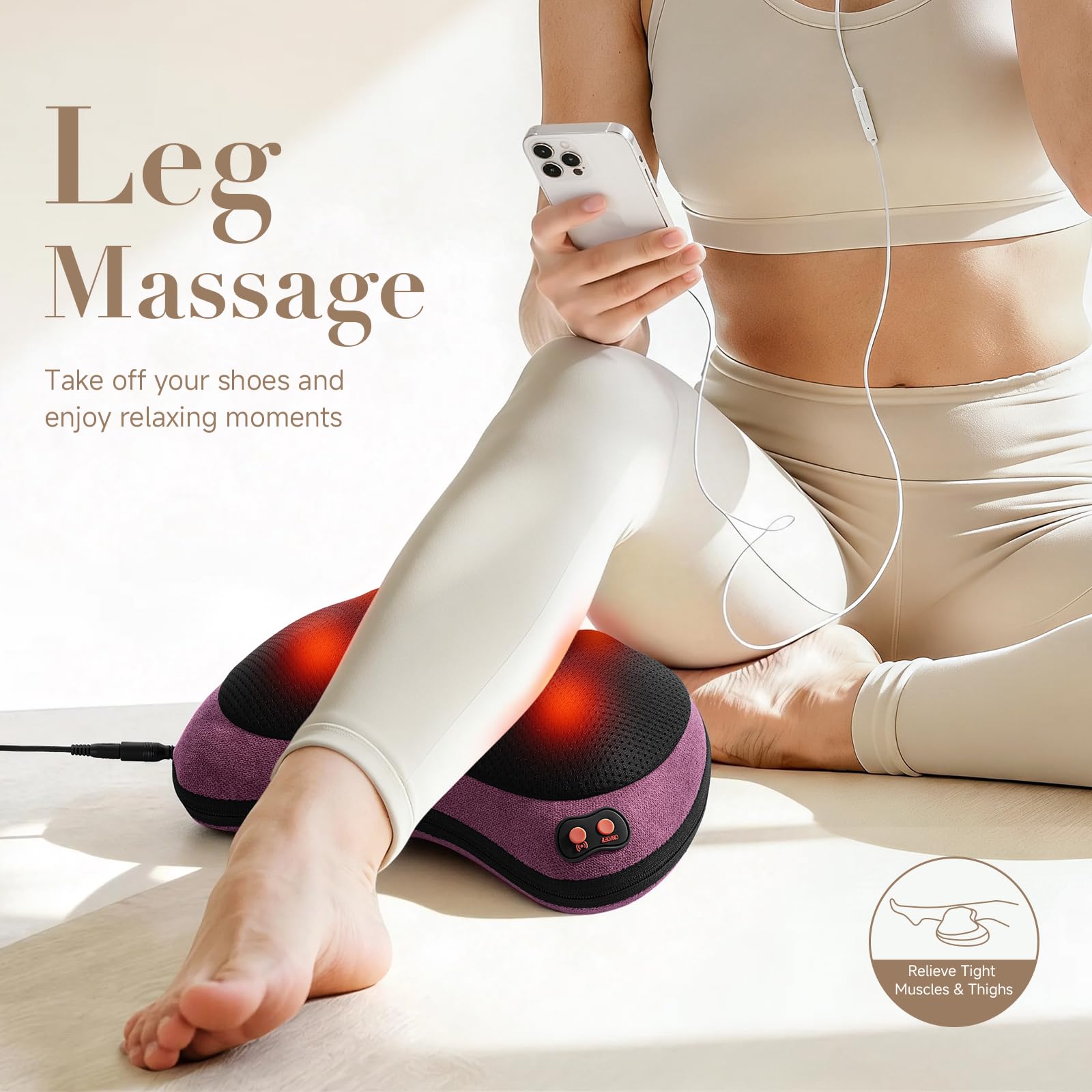 Papillon Shiatsu Back Massager with Heat,Fathers Day Dad Gifts for Men, Dad, Deep Tissue Massage for Neck, Shoulder, Upper & Lower Back Pain Relief, Electric Kneading 3D Massage Pillow (Gray)