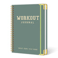Workout Journal Fitness Tracker Planner for Men & Women, Exercise Log Book to Track Gym & Home Training, Goals, Sets, Reps & Progress, 142 Pages, A5 5.7" x 8.2" Portable Hardcover with Metal Corners, Green
