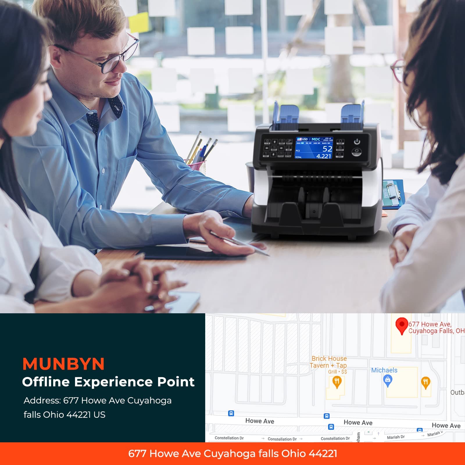 MUNBYN IMC01 Bank Grade Money Counter Machine Mixed Denomination, 2CIS/UV/IR/MG/MT Counterfeit Detection, Serial Number, MUL Currency Cash Counter, Printer Compatible, 2Y Warranty (White)
