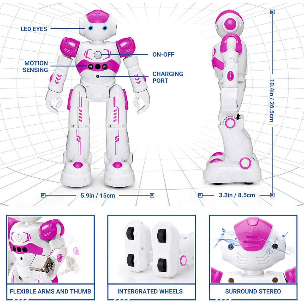 KingsDragon RC Robot Toys for Kids, Gesture & Sensing Programmable Remote Control Smart Robot for Age 3 4 5 6 7 8 Year Old Boys Girls Birthday Gift Present