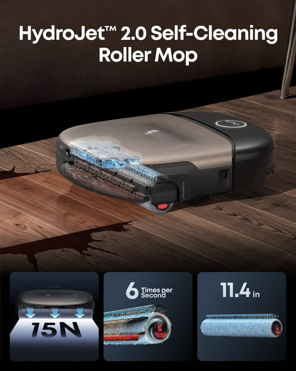 eufy Robot Vacuum Omni S2 and Mop Combo, 99.99% Germ Removal, HydroJet™ 2.0 Always Self-Cleaning Roller Mop, 30,000 Pa Fade-Free Suction, 5-Layer Filtration, 68-Days Self Emptying, Fragrance Diffuser