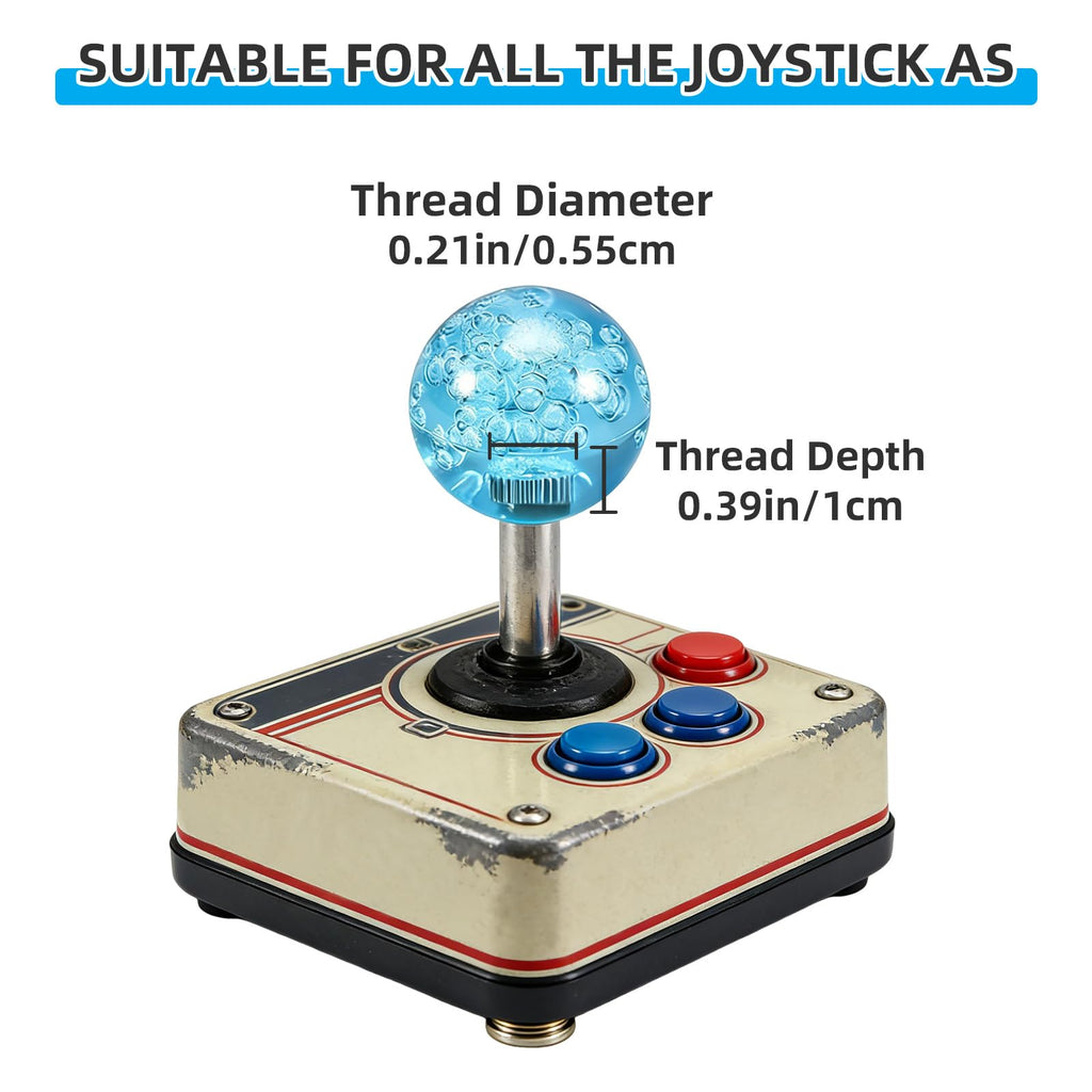 Gallipower 4Pcs Joystick Head,Arcade Joystick Ball Top Handle Rocker Round Head,Arcade Kit DIY Replacement Parts(Blue,Green,Red,Yellow)