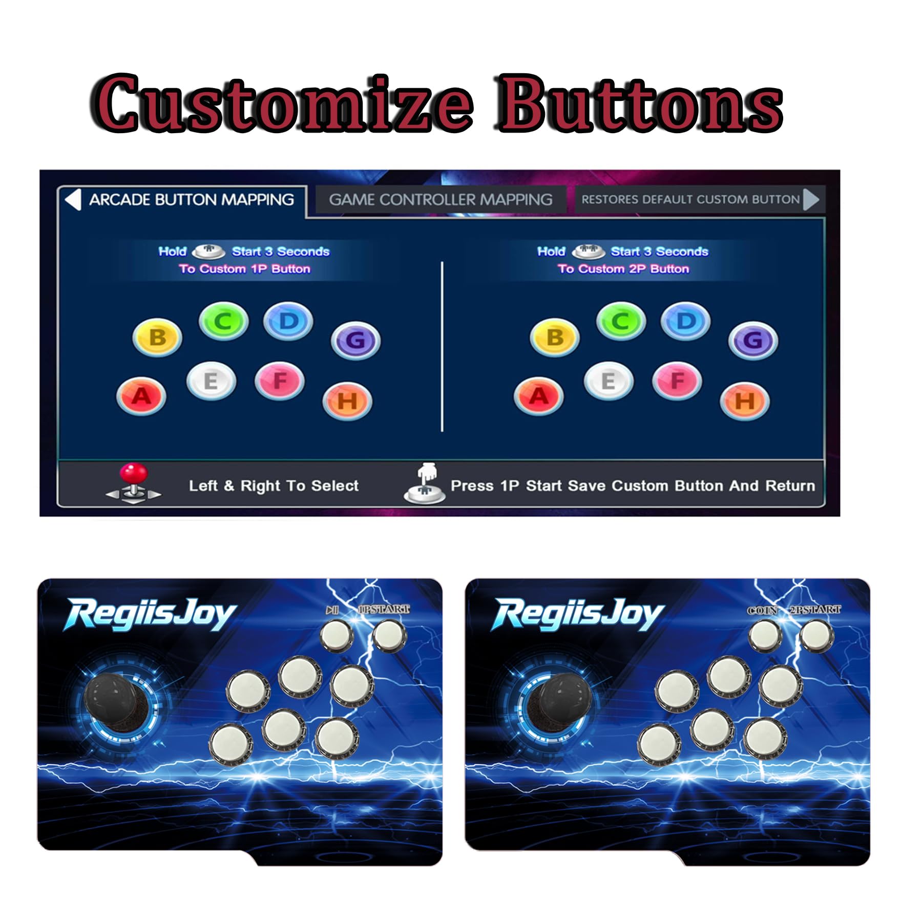 RegiisJoy 36800 in 1 Arcade Game Console Pandoras W88 Pro WiFi Function Game Machine for PC & Projector & TV, 2-4 Players, 1280X720, 3D Games, Search/Hide/Save/Load/Pause Games, Favorite List