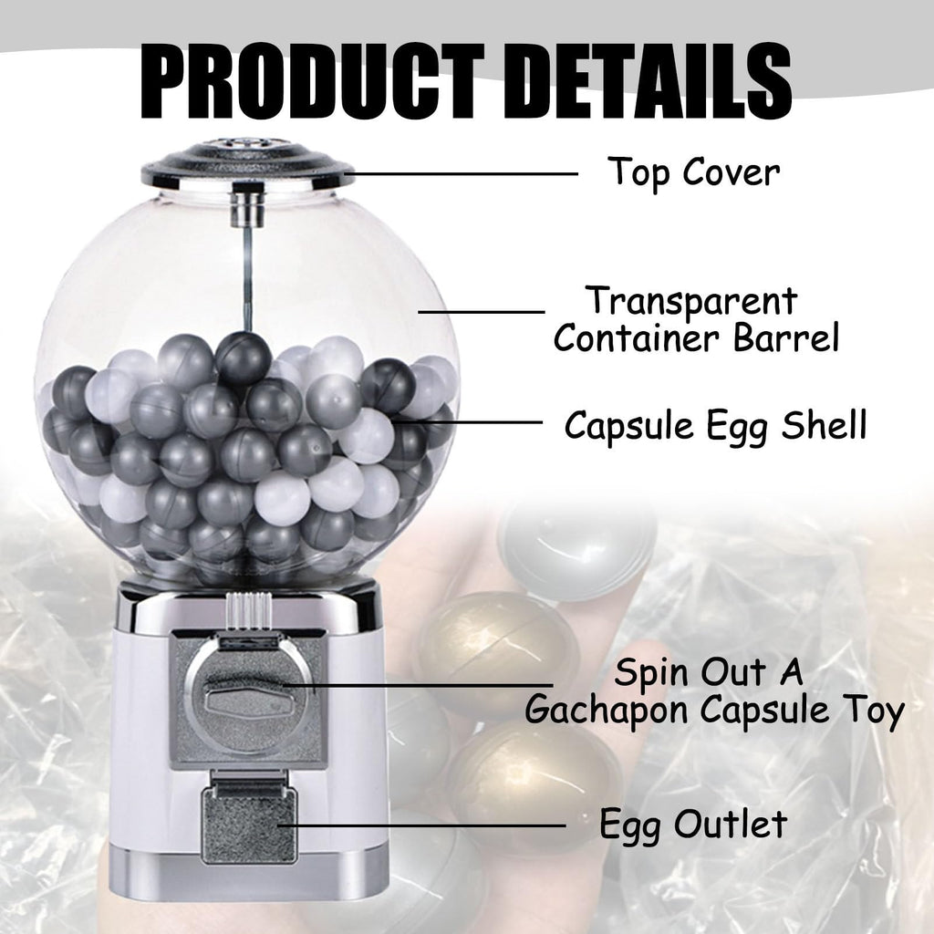 Capsule Vending Machine, Multi-Use Capsule Toy Vending Machine with 100 Empty 1.26" Balls, No Coin Required, Coffee Capsule Storage Machine for Home Black