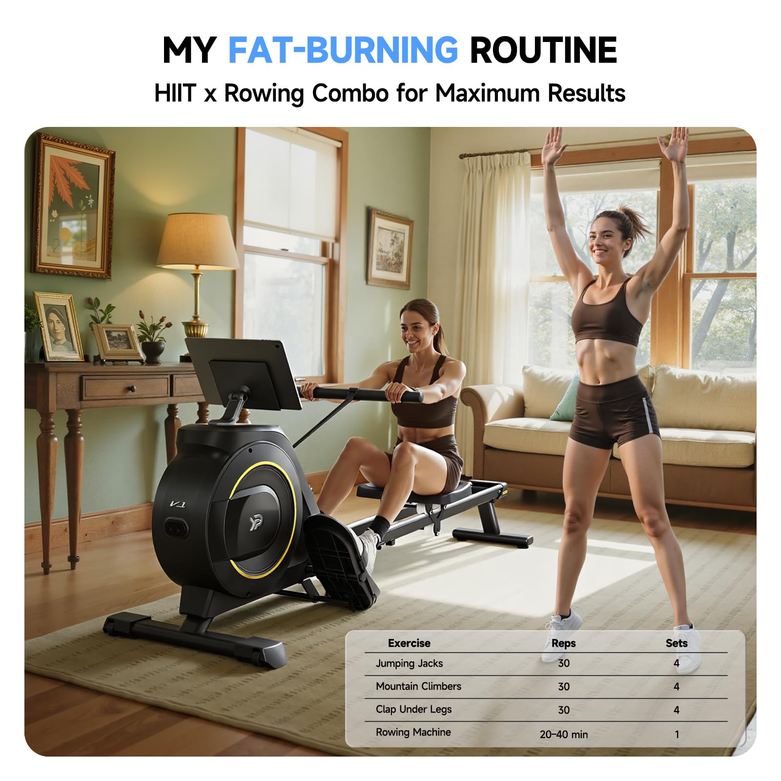 Rowing Machine for Home, 350 LB Capacity, 16-Level Silent Resistance, Magnetic Rowing Machines for Home Foldable, Full-Body Workout Compact Rowing Machine for Cardio & Strength with APP Support