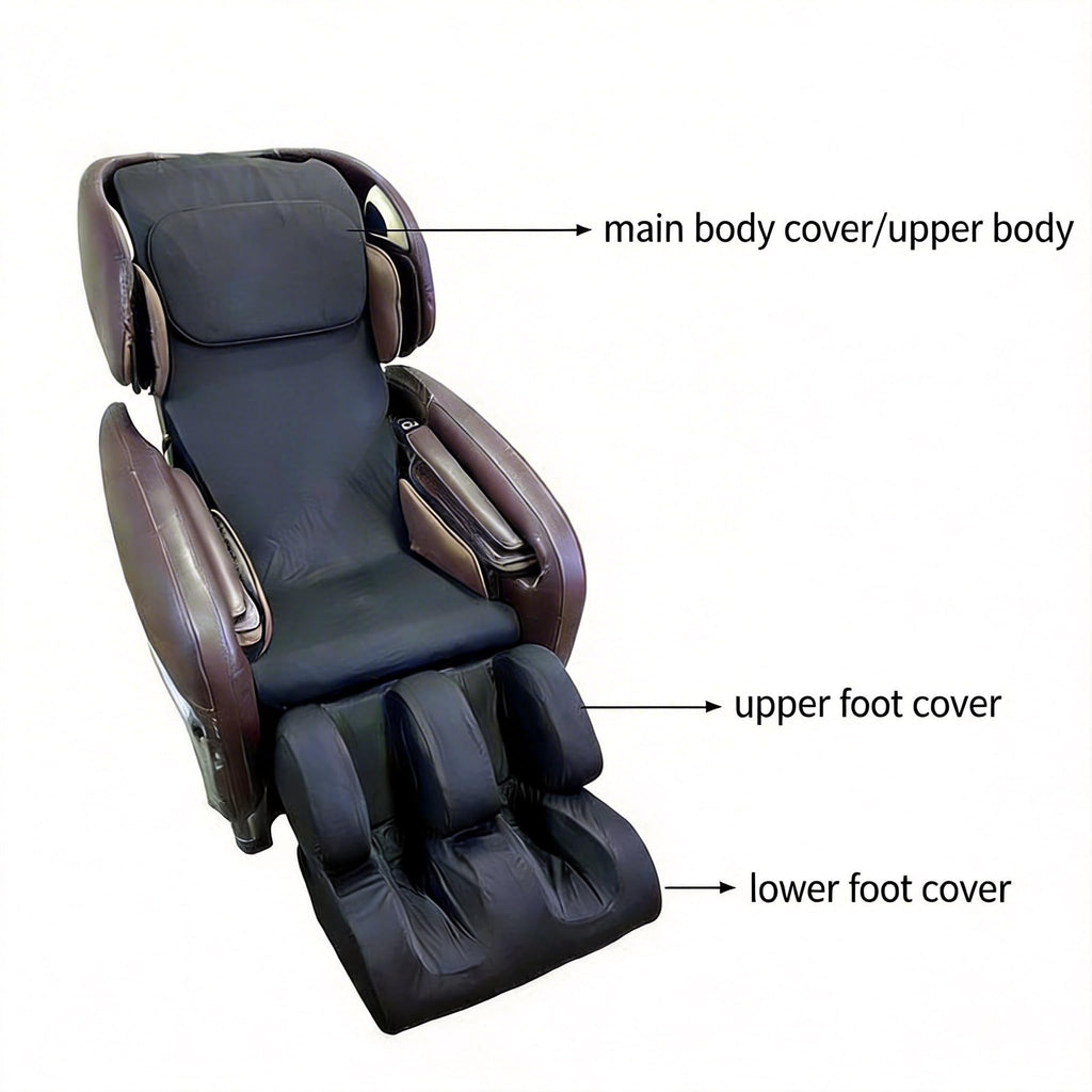 Full Body Massage Chair Cover-Shiatsu Slipcover Recliner Chair Cover,Universal Washable Stretch Fabric Armchair Slipcovers,Dust Protection Sofa Covers,Brown,Body