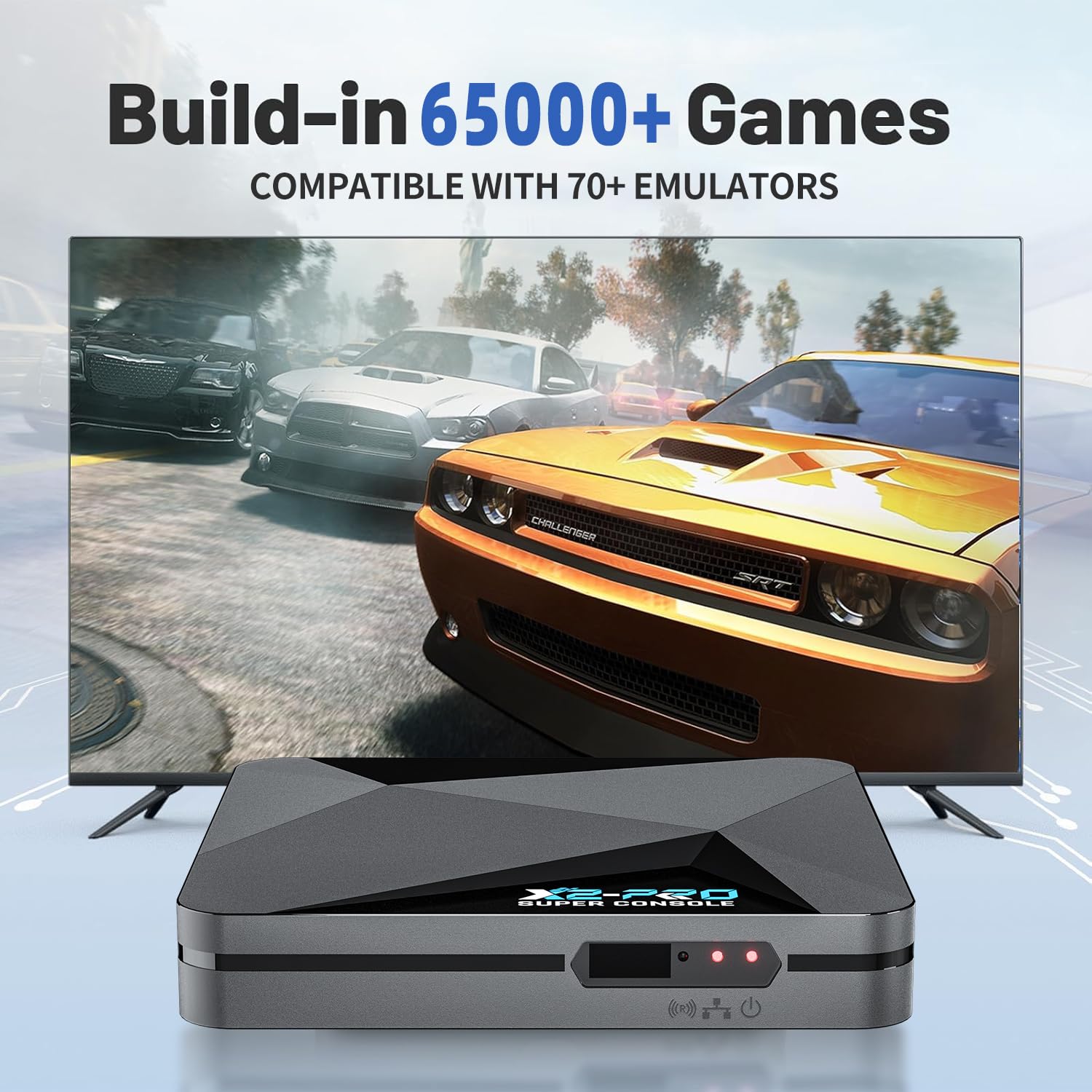 Kinhank Super Console X2 Pro Retro Game Console with 65000+Games,Video Game Console EmuELEC 4.6&Android 9.0 in 1,Compatible with 70+ Emulators,2 Controllers