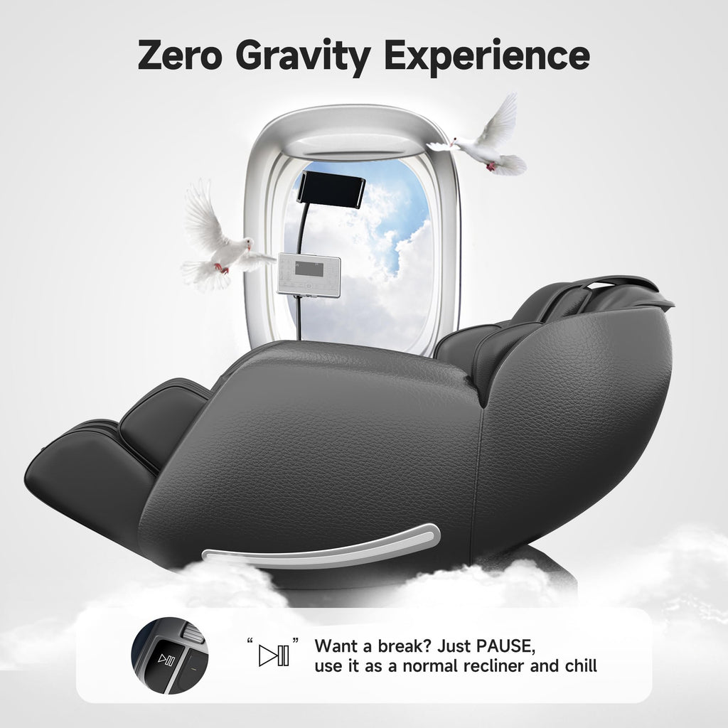 Real Relax Massage Chair Full Body with Unique Phone Controller,Heart and Blood Measurement, Zero Gravity 3D SL-Track Recliner with APP Control, Child Lock,Pause Button, Back Pad, Favor-06, Blue