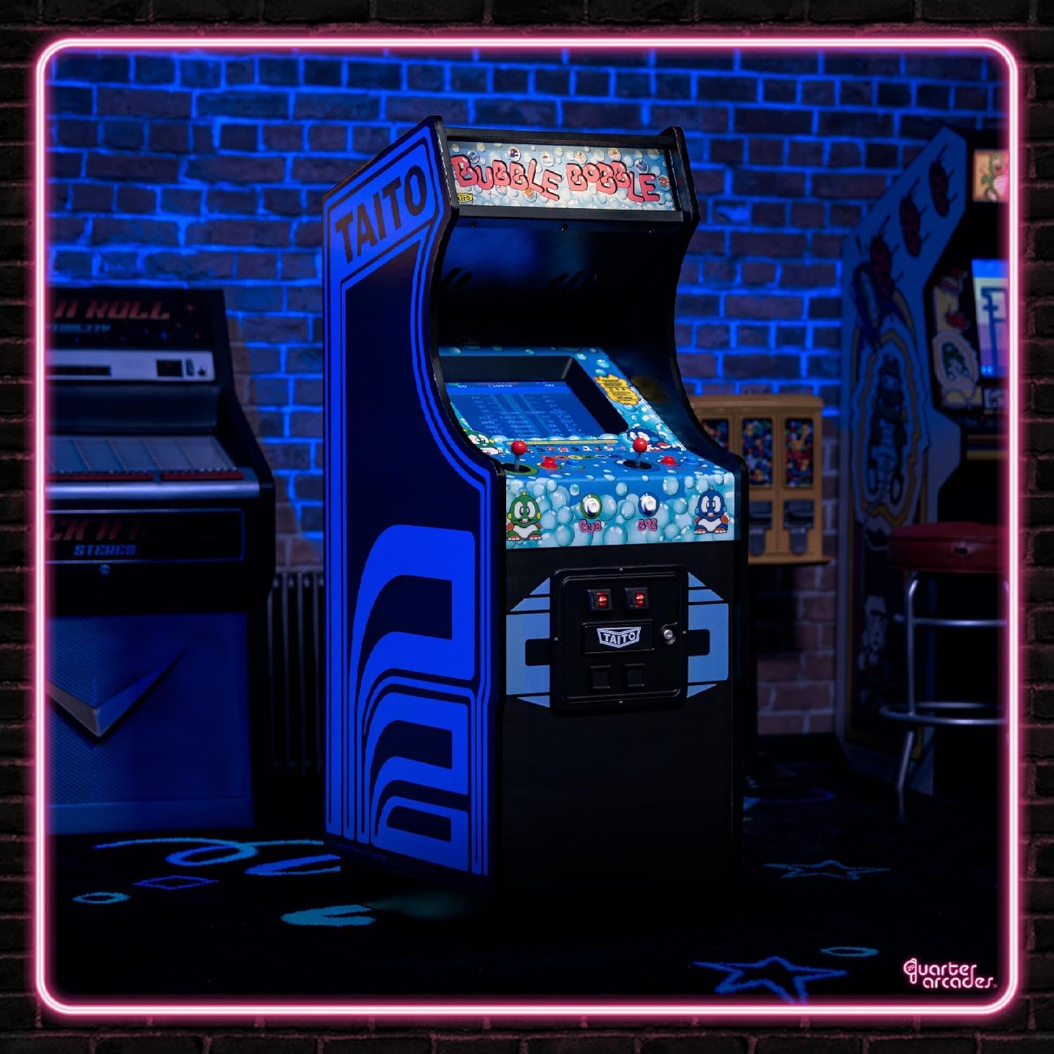 Numskull Quarter Arcades Teenage Mutant Ninja Turtles Collector's Edition Mini Arcade - 1/4 Scale Authentic Wooden Replica, Original ROM, Rechargeable Battery & 3W Speakers for Retro Enthusiasts