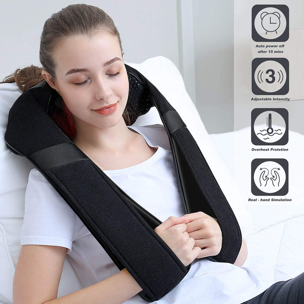 Mirakel Fathers Day Dad Gifts for Husband Men, Neck Massager for Pain Relief Deep Tissue, Electric Shiatsu Shoulder & Back Massager with Heat, Mothers Day Gifts for Mom Wife Women Her (NOT Cordless)