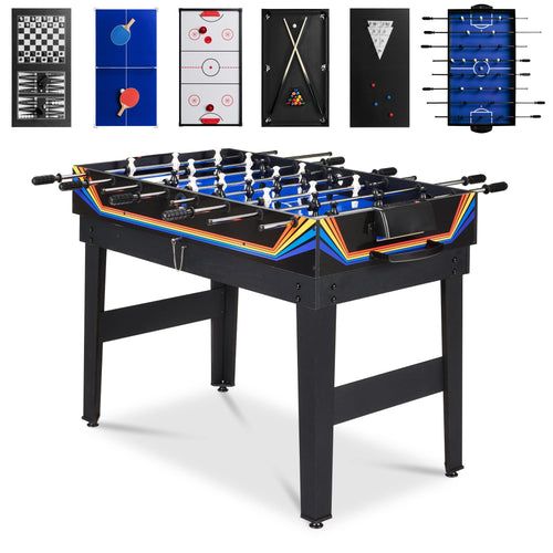 Best Choice Products 2x4ft Combo Game Table Set for Home, Game Room, Friends & Family w/Hockey, Foosball, Pool, Shuffleboard, Ping Pong, Chess, Checkers, Bowling, and Backgammon