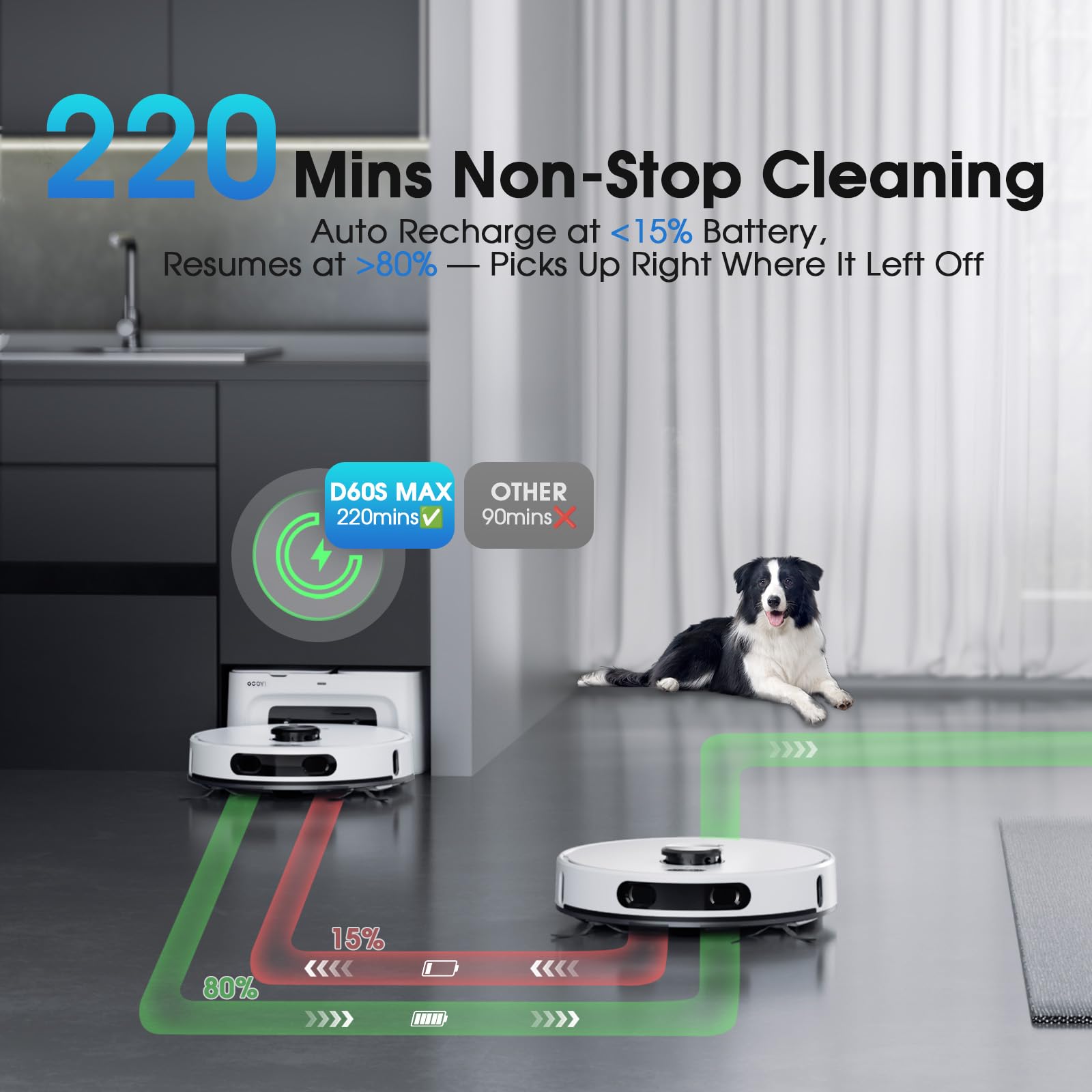 Robot Vacuum and Mop Combo, Mapping Robotic Vacuums Cleaner with 75 Days Self-Emptying, LiDAR Navigation Smart & Strong Suction, WiFi/App/Alexa/Voice Control, Quiet for Home Pet Hair Hard Floor Carpet