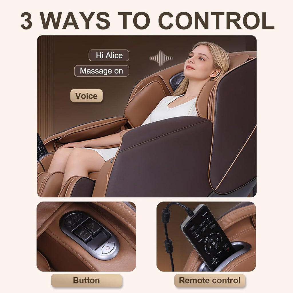 4D Massage Chair Full Body, 20 Modes Zero Gravity Massage Chair with 53.15 Inches SL Track, Foot Massage, Neck and Shoulder Massage, Shiatsu, Bluetooth Speaker, Home, Navy Blue