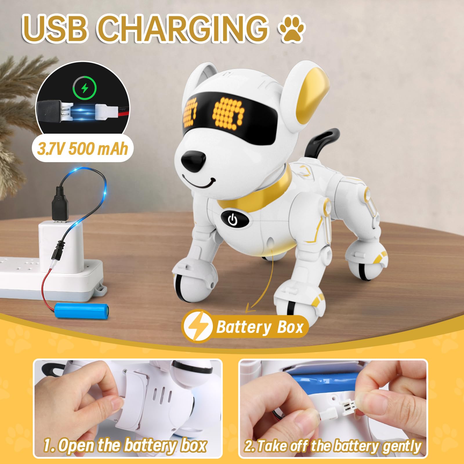 Dwi Dowellin Robot Dog for Kids 8-12,Remote Control Smart Robotic Dogs Pet Puppy Robotic Toy,Interactive Touch Walking Talking Toys for Boys Girls Christmas Birthday Gifts