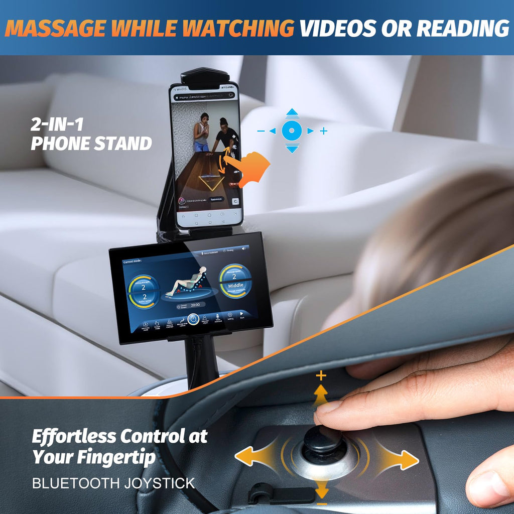 Massage Chair Full Body, 2026 Zero Gravity SL-Track Shiatsu Massage Chairs Recliner with AI Voice, LED Backlight Remote Control, Waist & Calf Heating, Phone Joystick and Holder, G6 Black