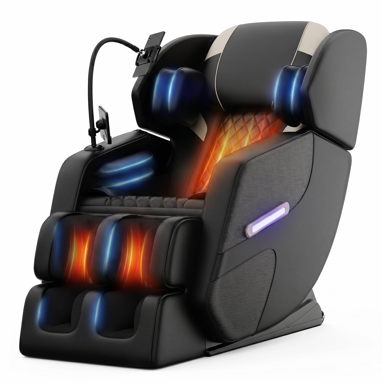 Massage Chair Full Body, Zero Gravity Recliner Massage Chair with Back Heat, 8 Fixed Rollers, Foot Massage, Airbags, Touch Screen for Home and Office