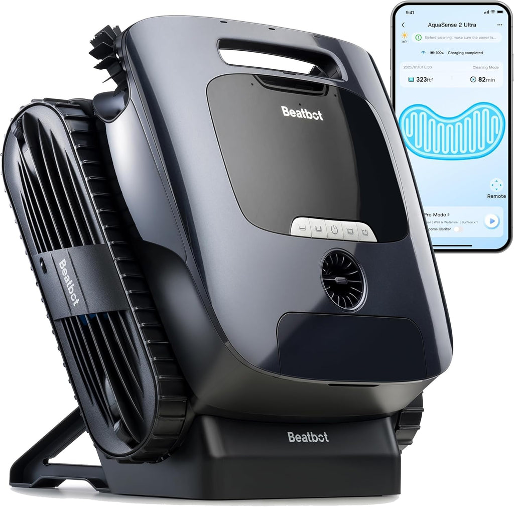 Beatbot Aquasense X Robotic Pool Cleaner with AstroRinse Cleaning Station — Hands-Free Cleaning, AI Vision, All-in-One Cleaning, Smart Navigation, Debris Detection, 23L Debris Bin, Voice Control