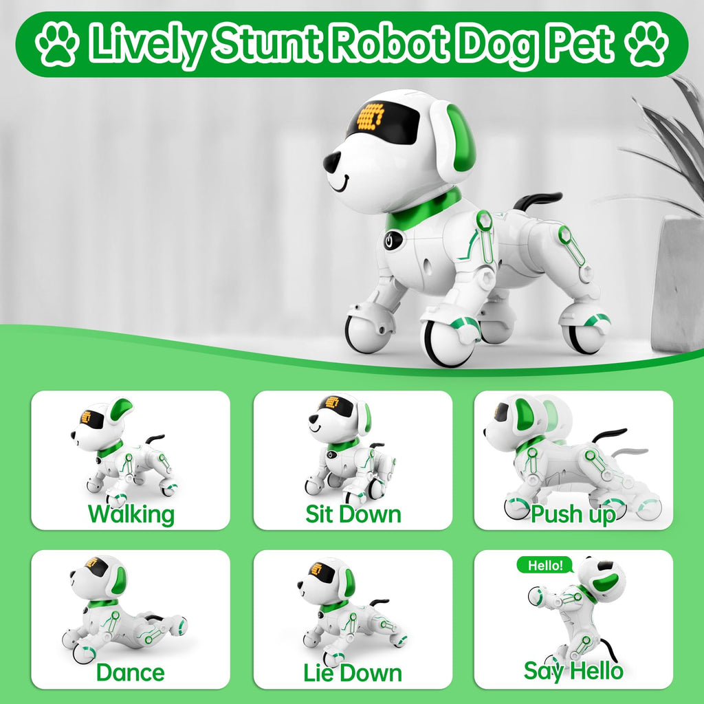 Dwi Dowellin Robot Dog for Kids 8-12,Remote Control Smart Robotic Dogs Pet Puppy Robotic Toy,Interactive Touch Walking Talking Toys for Boys Girls Christmas Birthday Gifts