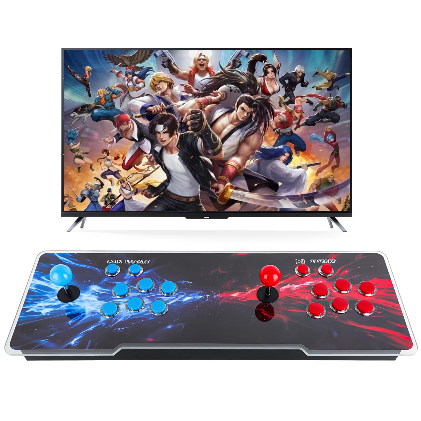 Pandora Box Arcade Console with 32000 Games in 1, 1280x720 Full HD Retro Gaming Machine for TV, Monitor, and Projector, 3D Games Support 1-4 Players, Search/Save/Hide/Pause Functions