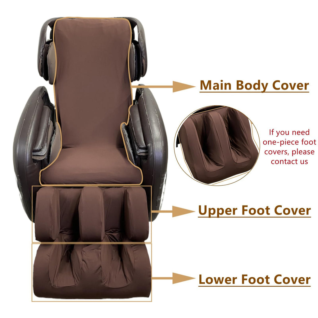 Full Body Massage Chair Cover-Shiatsu Slipcover Recliner Chair Cover,Universal Washable Stretch Fabric Armchair Slipcovers,Dust Protection Sofa Covers,Brown,Body