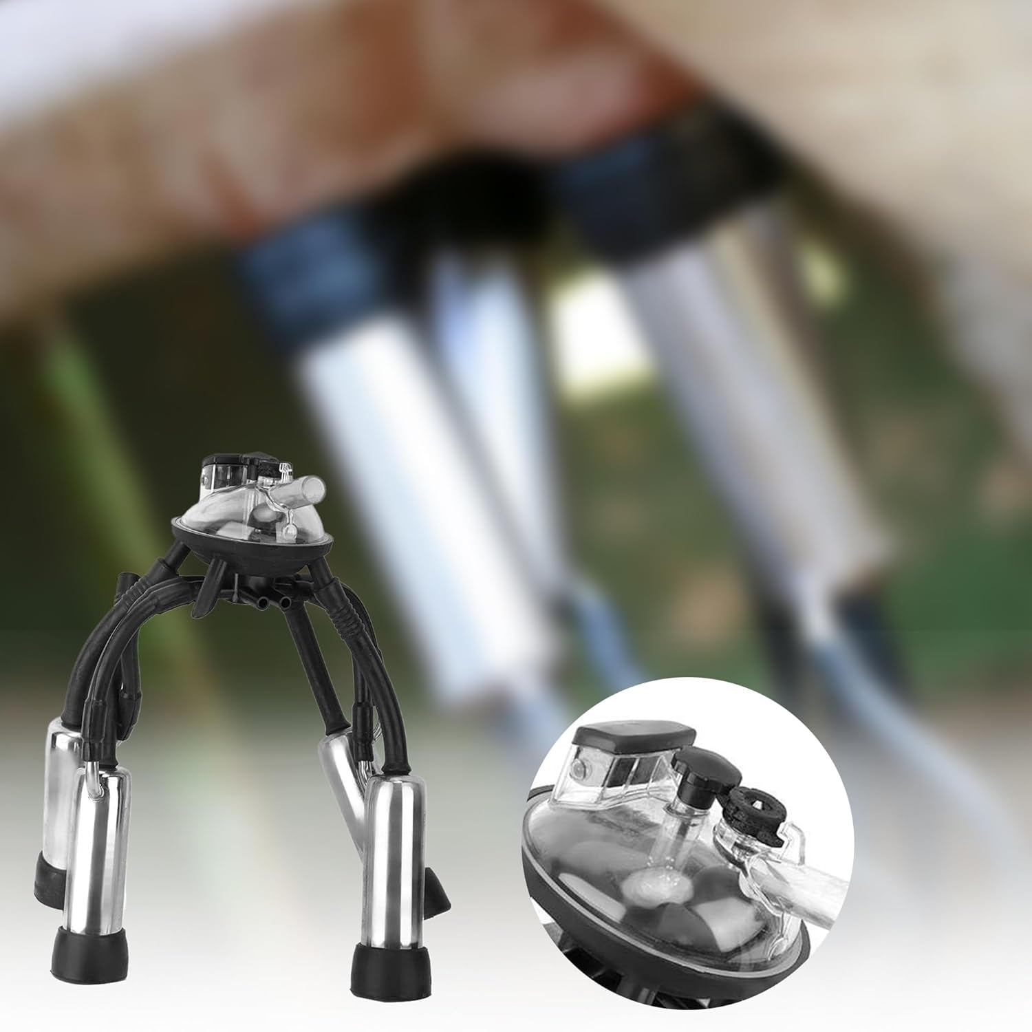 Goat Milking Machine Milker Cups Set : 240CC Goat Milker Machine Milking Claw,Cow Milker Milking Cluster, Goat Milking Machine - Milk Collector Tool for Vacuum Pump Milking Machine