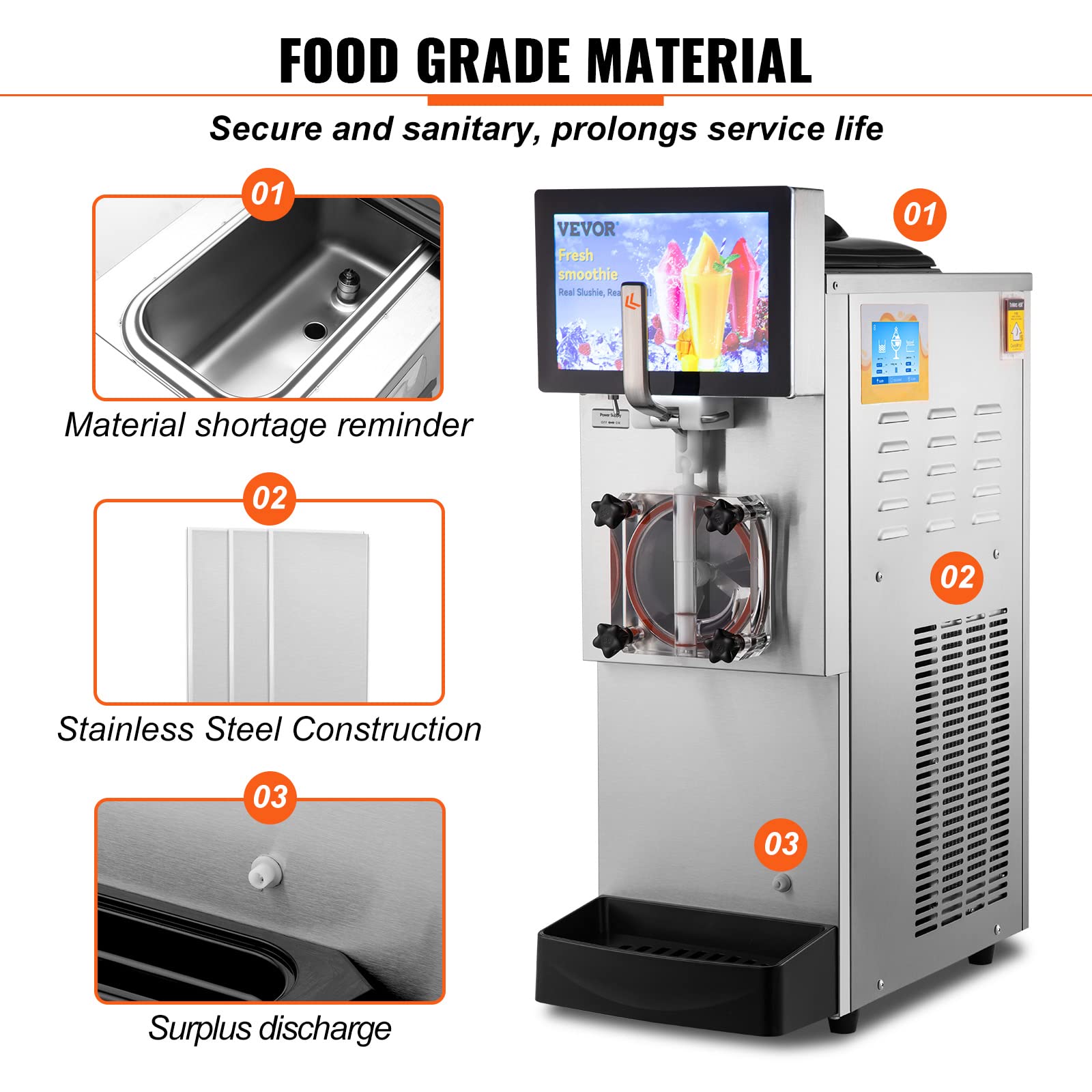 VEVOR Commercial Slushy Machine, 2 x 12L / 3.17 Gal Double Tanks, Cool and Freeze Modes, Stainless Steel Margarita Smoothie Frozen Drink Maker, Slushie Machine for Party Cafes Restaurants Bars Home