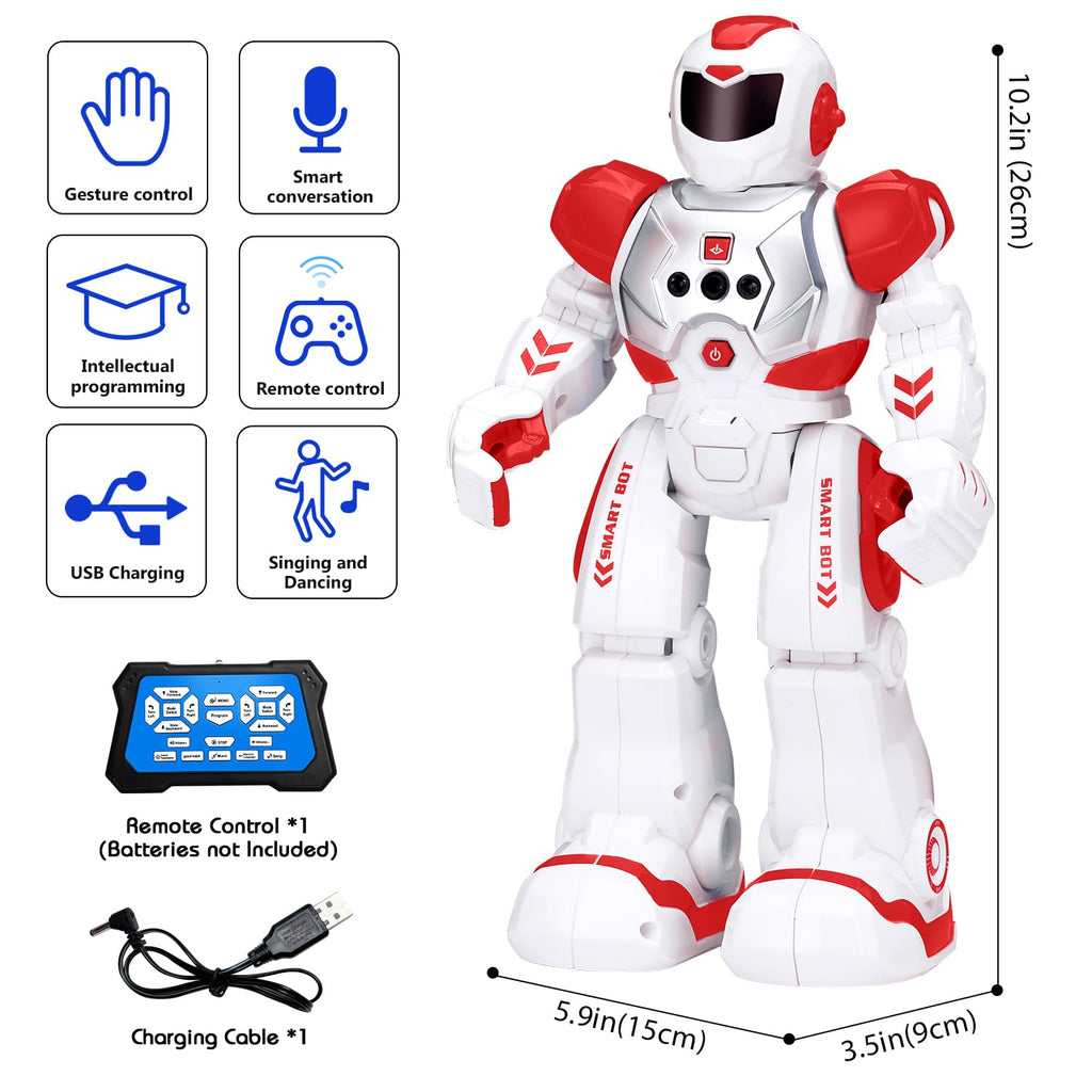KingsDragon Robots Toy for Kids, RC Gesture Sensing Toy, Interactive Walking Singing Dancing Robot Birthday Presents for Boys Girls Age 6 7 8 9 Years Old