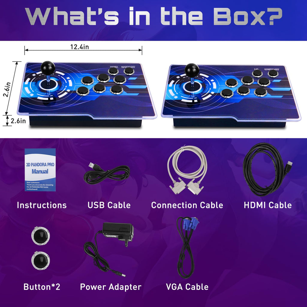 29800 in 1 Pandora's Box Retro Arcade Game Console, 4 Player 3D Magic Modding Game, Search Save Delete Cheats, Favorites List, 128G TF