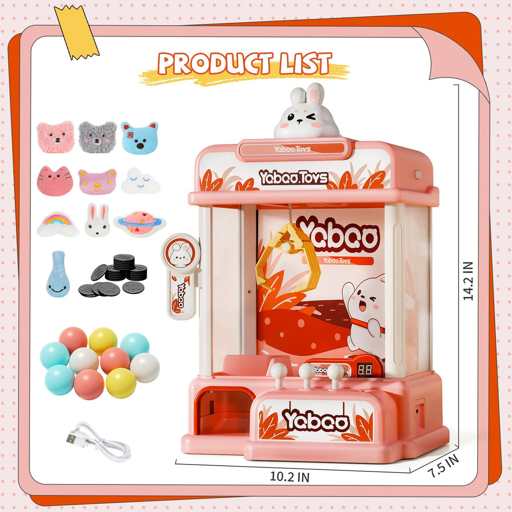 ORANGE OCEAN Large Claw Machine for Kids,Unicorns Toys Claw Machine for Girls,Mini Arcade Game with Prizes Toys,Kids Vending Machine Age 6-8 8-10,Christmas Party Birthday Gift for Girls Boys