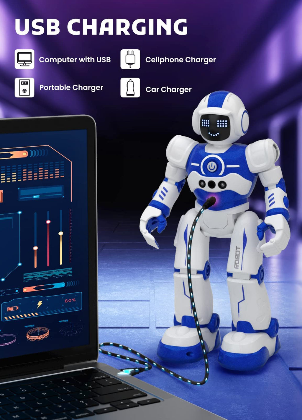 Robot Toys for Kids,Programmable Remote Control Smart Walking Dancing Robot Toy with Gesture & Sensing for Age 4 5 6 7 8 9 10 Year Old Boys for Birthday Present