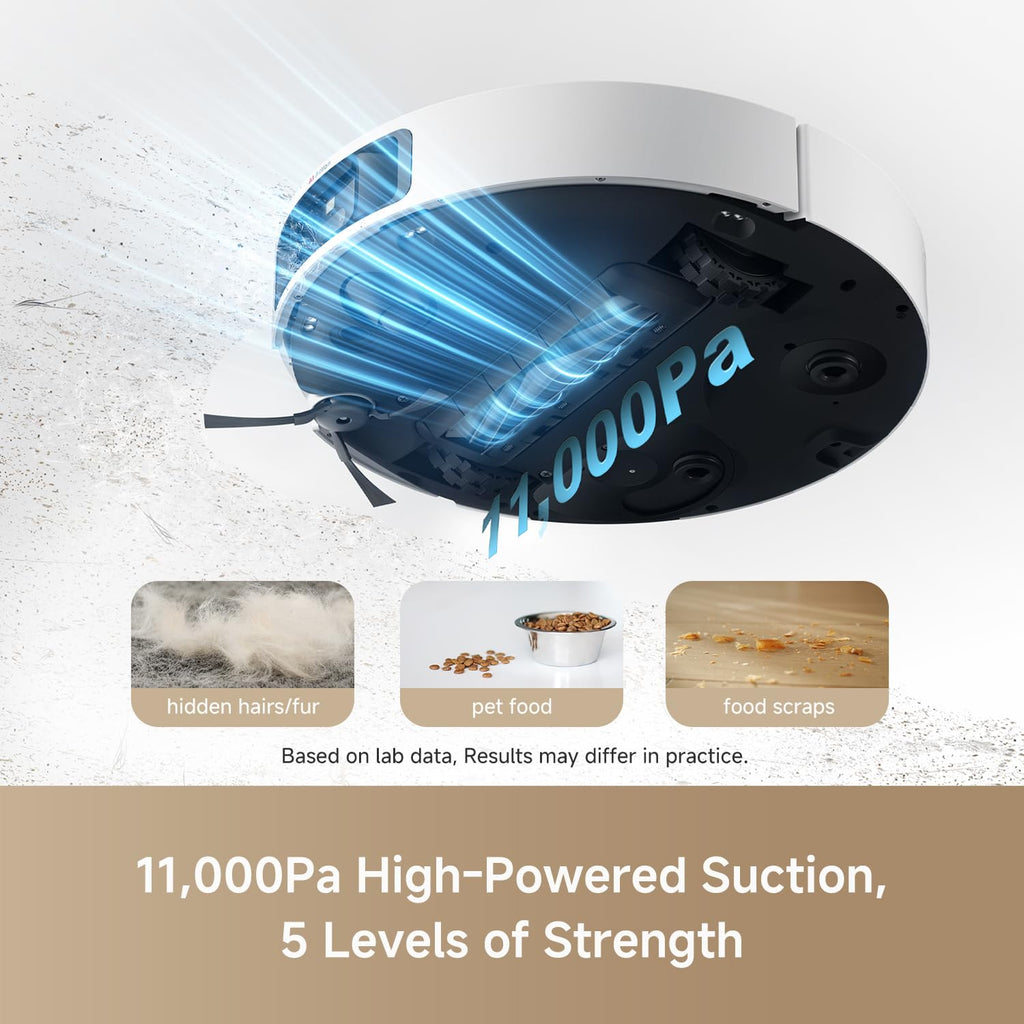 DREAME D30 Ultra CE Robot Vacuum and Mop with Auto Dust Emptying, 25,000Pa Suction, 0.41in Mop Lifting, Multifunctional Base Station, Mop Self-Washing, Smart Obstacle Avoidance, Black