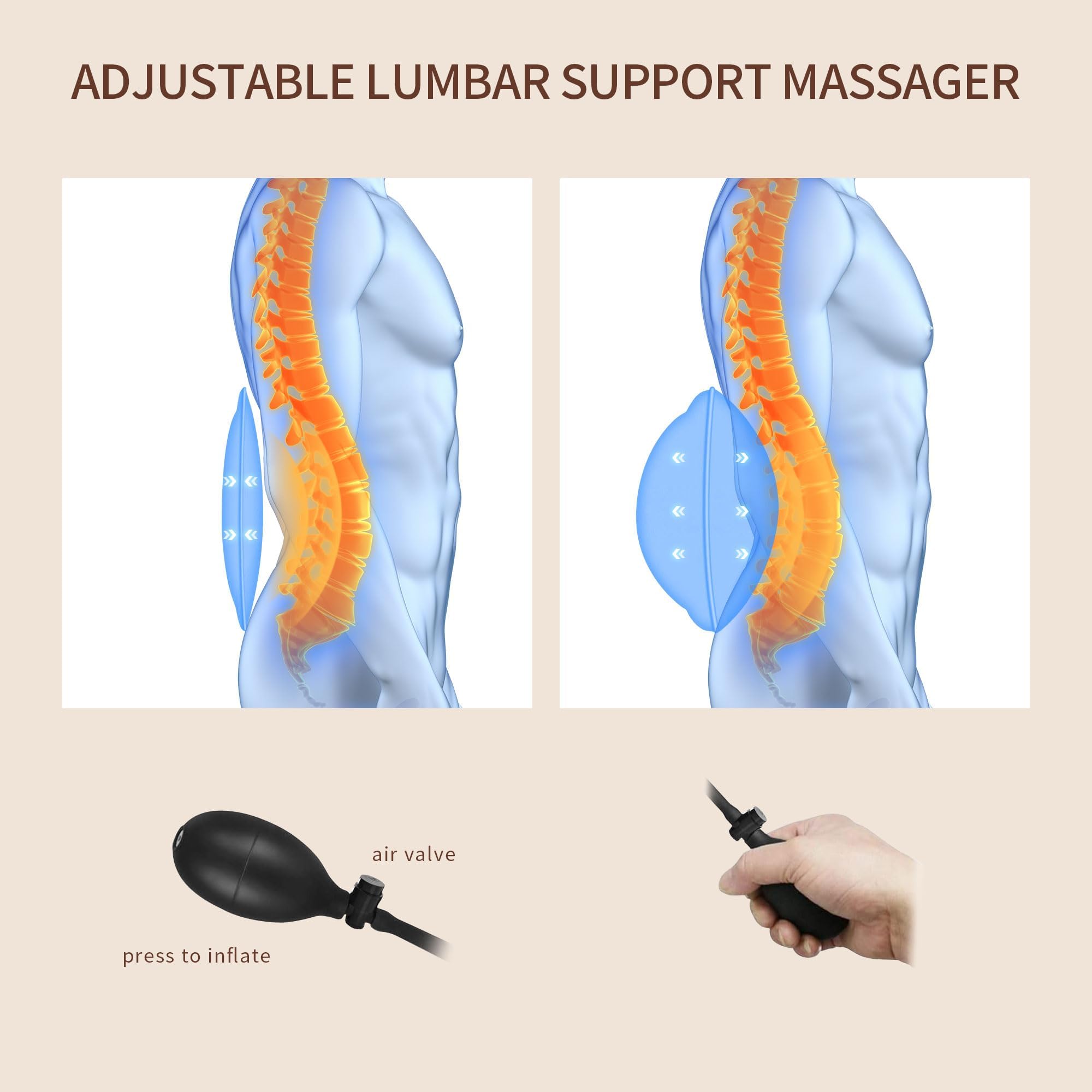 Back Massager for Chair,Massage Chair Pad Helps Relax Muscle and Relieve Pain, Using in The Office/At Home Seat Massager for Father's Day
