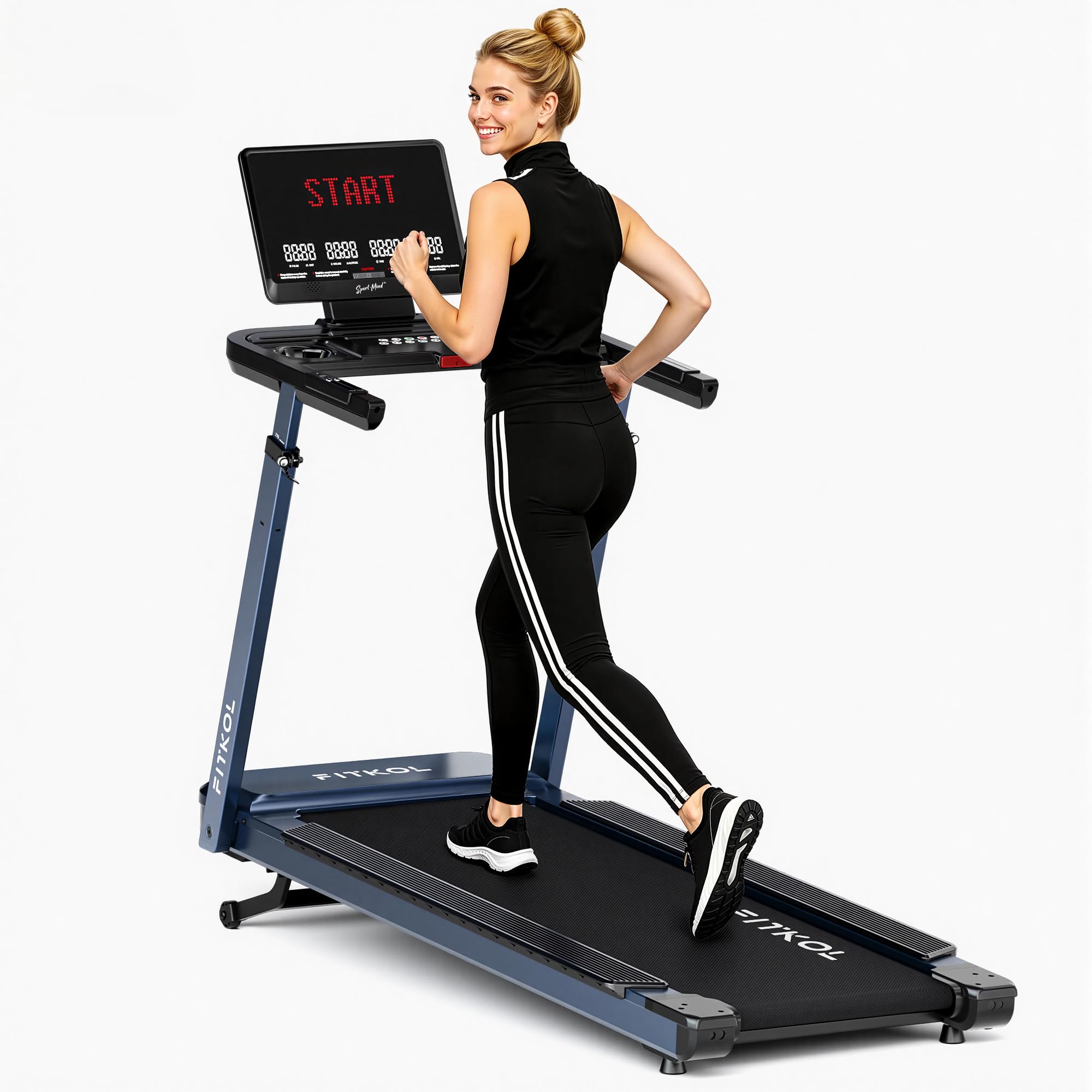 AI-Adaptive Treadmill for Home - Auto Speed & Incline Adjustment, Smart Heart Rate Control, Real-Time AI Running Coach, 5.0HP Motor, 440lb Capacity, Dedicated Bluetooth App, Designed for Beginners