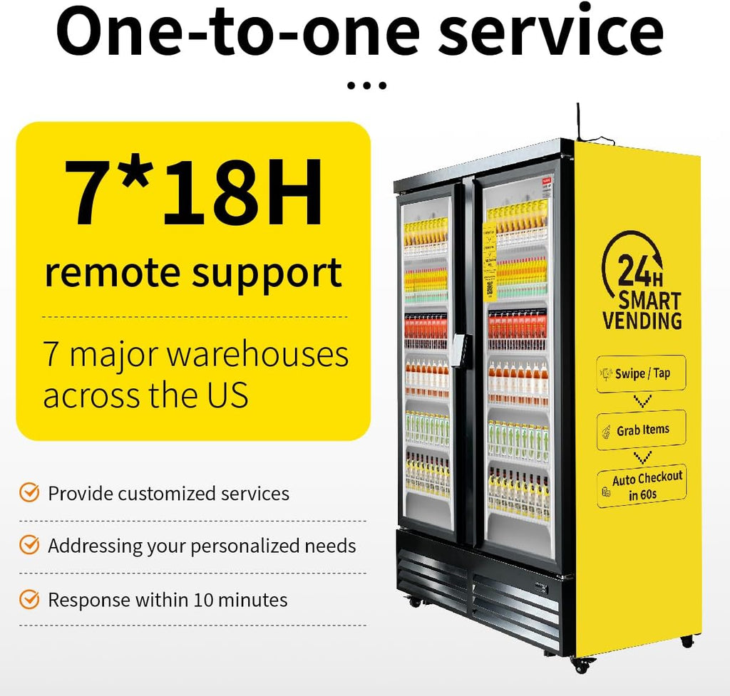 HAHA Large Vending Machine, Self-Service Refrigerated Cabinet, Double Door Display Smart Cooler with POS/NFC Payment for Operator/Unmanned Stores/Factory (864 Bottle Capacity)