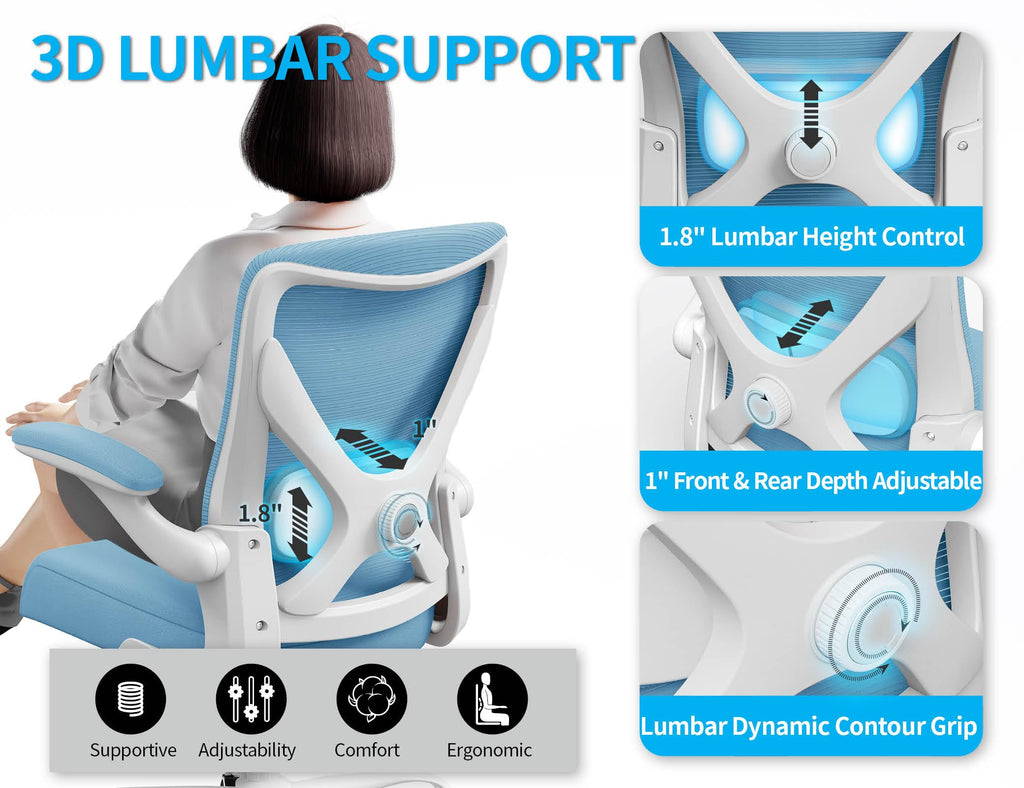 Ergalithic Ergonomic Office Chair - X-Shaped Computer Desk Chairs Comfy, Mesh High-Back Gaming Chair with Adjustable Lumbar Support, Executive Task Chair for Adults, Comfortable for Long Hours