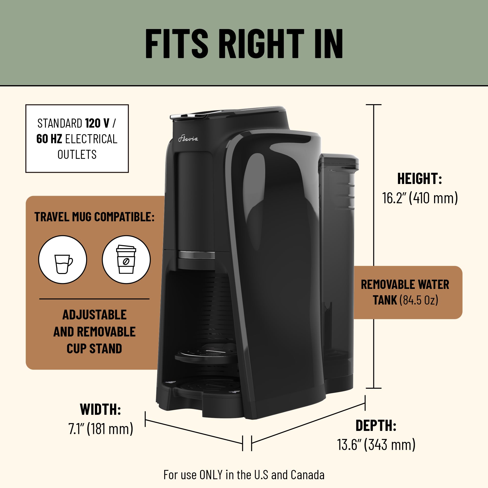 Flavia Aroma Brewer Bundle with 84 Freshpacks and 1 Merchandiser - Coffee Machine, Makes Coffee, Lattes, Tea, and other Hot or Iced Beverages, Multiple Brew Sizes, Black, Works ONLY with Freshpacks