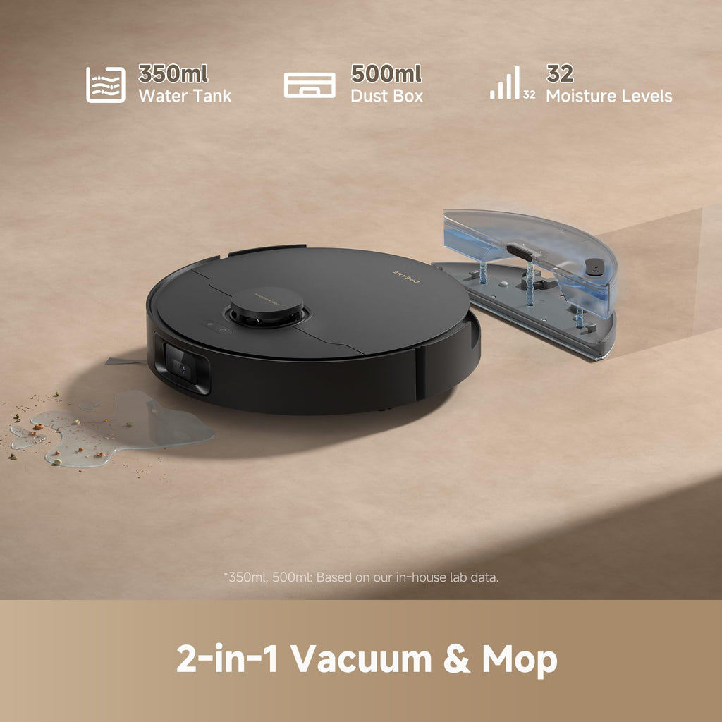 DREAME D20 Air Plus Robot Vac and Mop Combo with 20,000Pa Suction, Anti-Tangling Tech, Auto-Emptying Dock, Deep Carpet Cleaning and Smart Navigation White