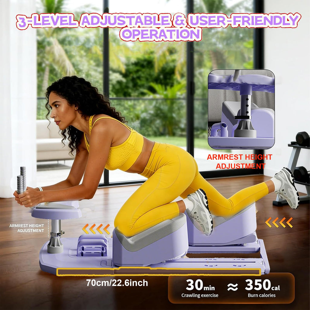 Spine Twist and Stretch Trainer 6-in-1 Crawling Training Machine for Core Training & Spine Decompression 3 Level Full Body Workout with LED Counter 500LBS Capacity Back Pain Relief Home Gym 5–10d