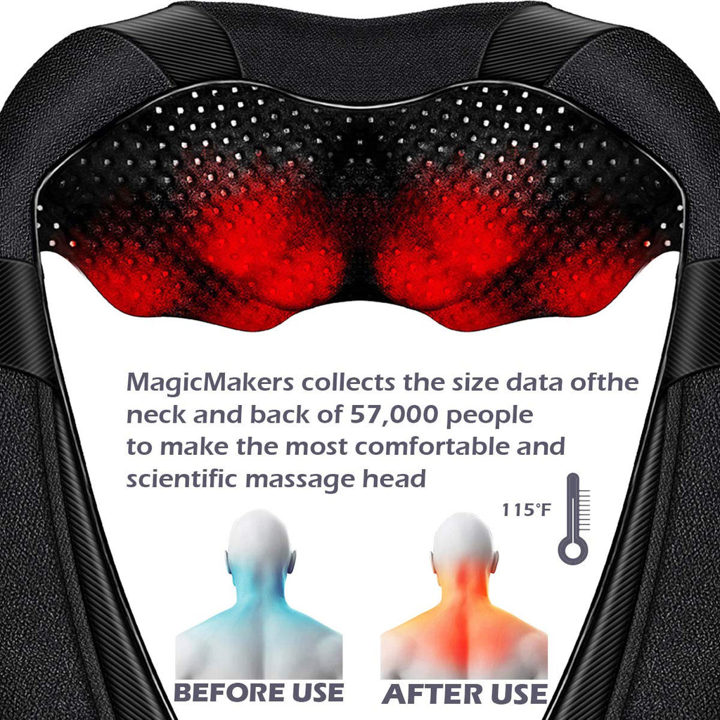 Mirakel Fathers Day Dad Gifts for Husband Men, Neck Massager for Pain Relief Deep Tissue, Electric Shiatsu Shoulder & Back Massager with Heat, Mothers Day Gifts for Mom Wife Women Her (NOT Cordless)
