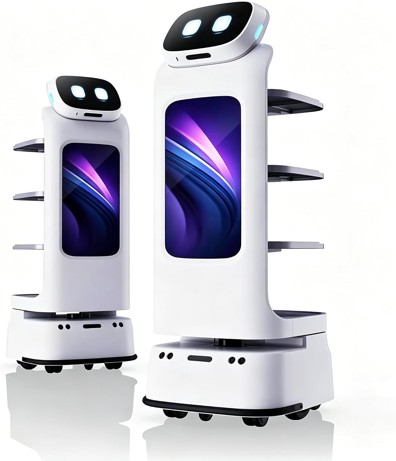 Smart Food Delivery Robot, Autonomous Restaurant Serving Waiter with Smart Navigation, AI Commercial Service Robot for Hotel Cafe Buffet Catering Use