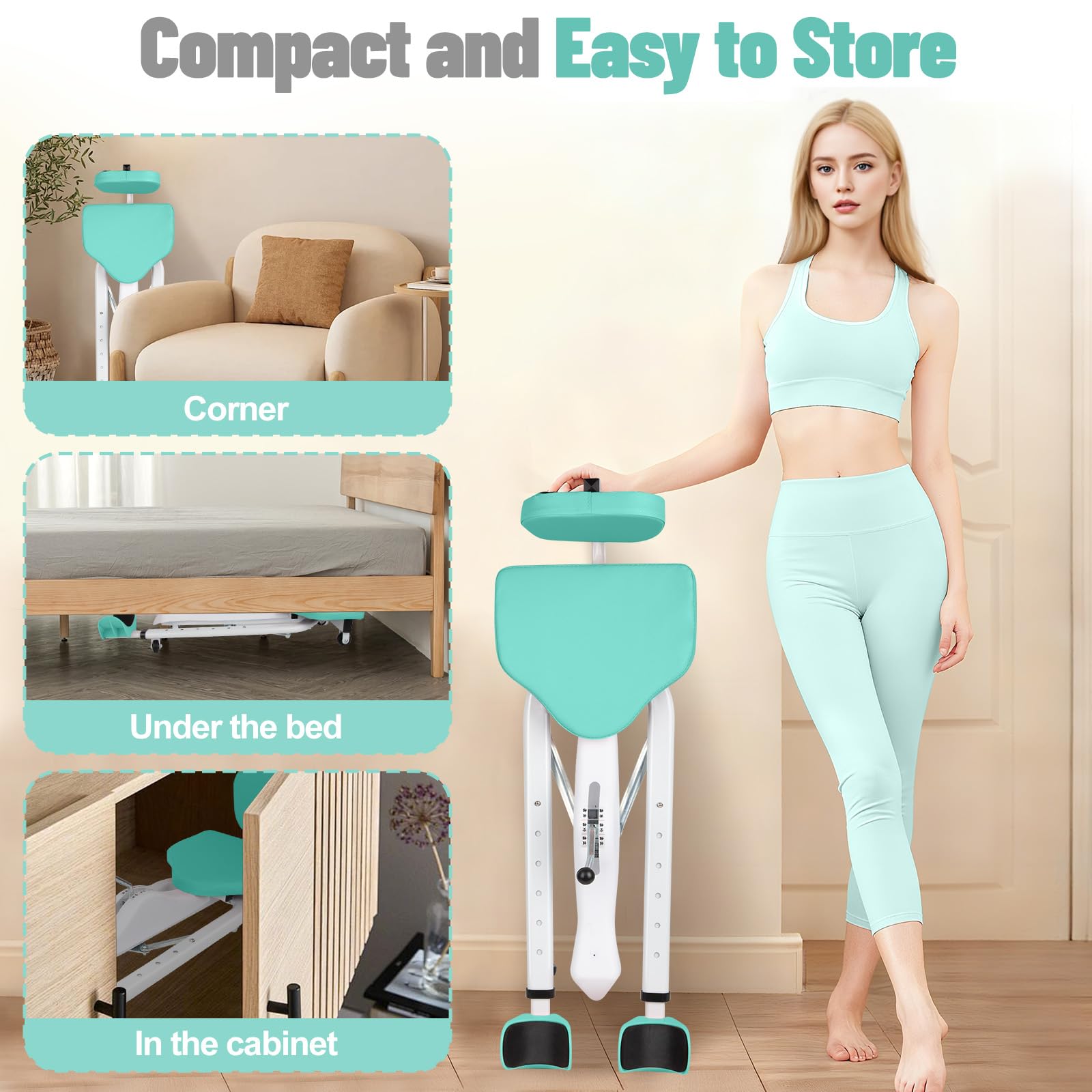 Leg Stretcher Split Machine with Backrest, Adjustable 0-190° Splits Trainer for Flexibility, 330lb Capacity Stretching Equipment for Ballet Yoga Dance Gymnastics, Home Gym Fitness Equipment