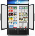 ETL & DOE Certified Commercial Beverage Refrigerator 14.8 Cu Ft, Commercial Display Fridge with Glass Door, Upright Merchandiser Refrigerator Cooler with Front LED Light for Stores, Restaurant, Office