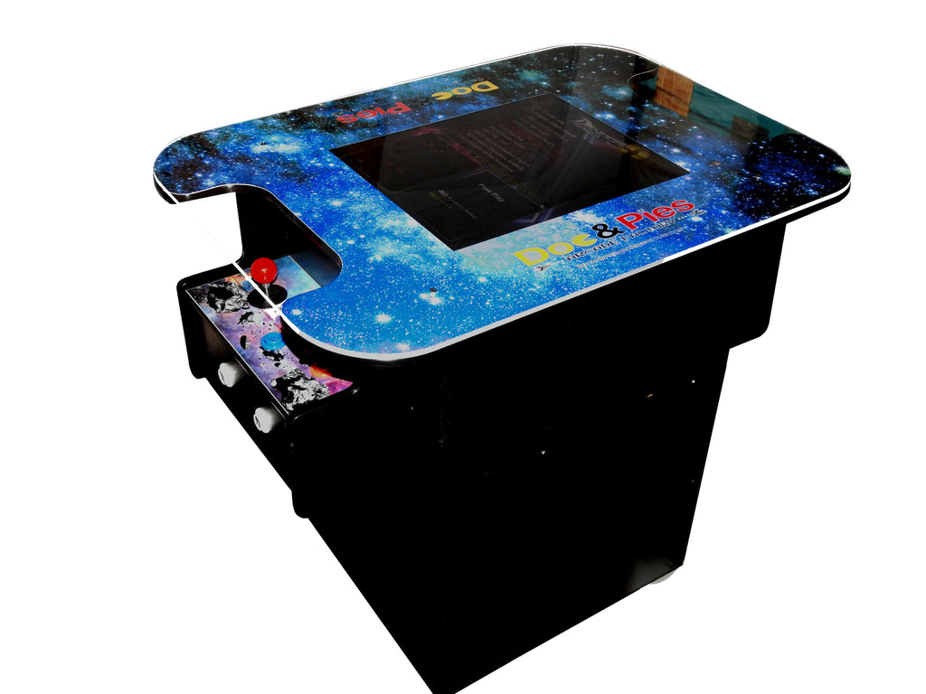 Doc and Pies Arcade Factory Full Size Professional Cocktail Arcade Machine | 412 Classic Games | Original, Classic Design | 2-Player | Full Size LCD Screen, Buttons and Joystick