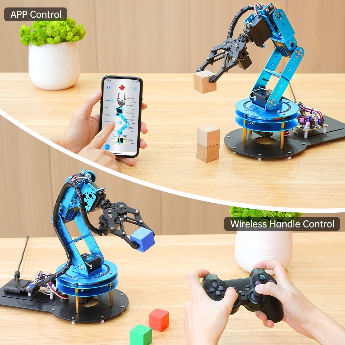 Robotic Arm Kit 6DOF Programming Robot Arm with 6 Servos, Handle, Mechanical Claw, etc, PC Software APP Control with Tutorial for Arduino STEM Education & Engineering Science Kits, LeArm Open Source