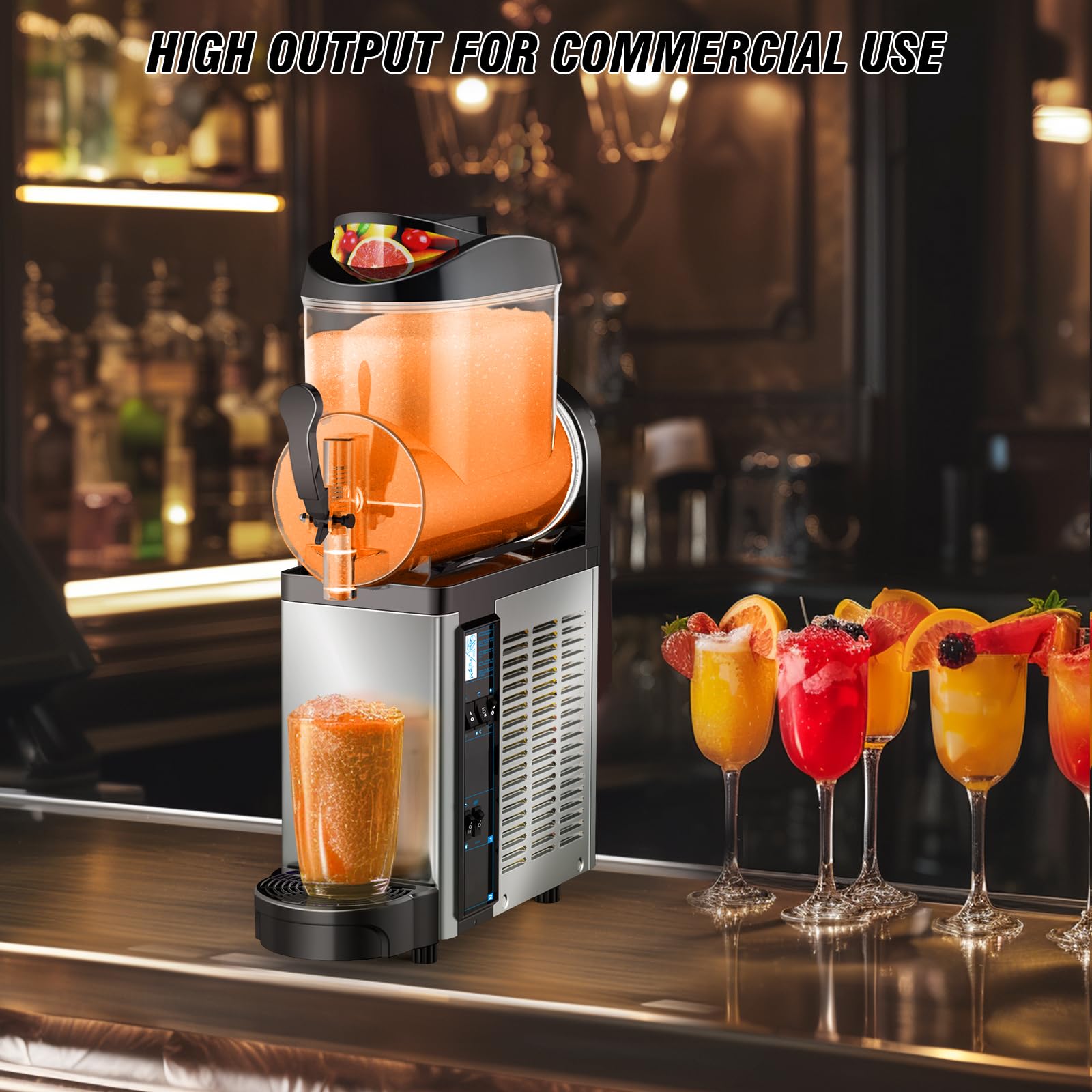 Ultimate Commercial Slushy Machine – 12X3 Tank Stainless Steel Slush Machine,Commercial Frozen Drink Maker for Juices, Margaritas, and Cocktails – Ideal for Bars and Restaurants