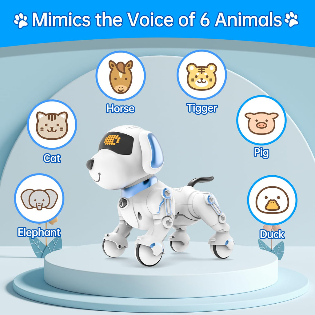 Dwi Dowellin Robot Dog for Kids 8-12,Remote Control Smart Robotic Dogs Pet Puppy Robotic Toy,Interactive Touch Walking Talking Toys for Boys Girls Christmas Birthday Gifts